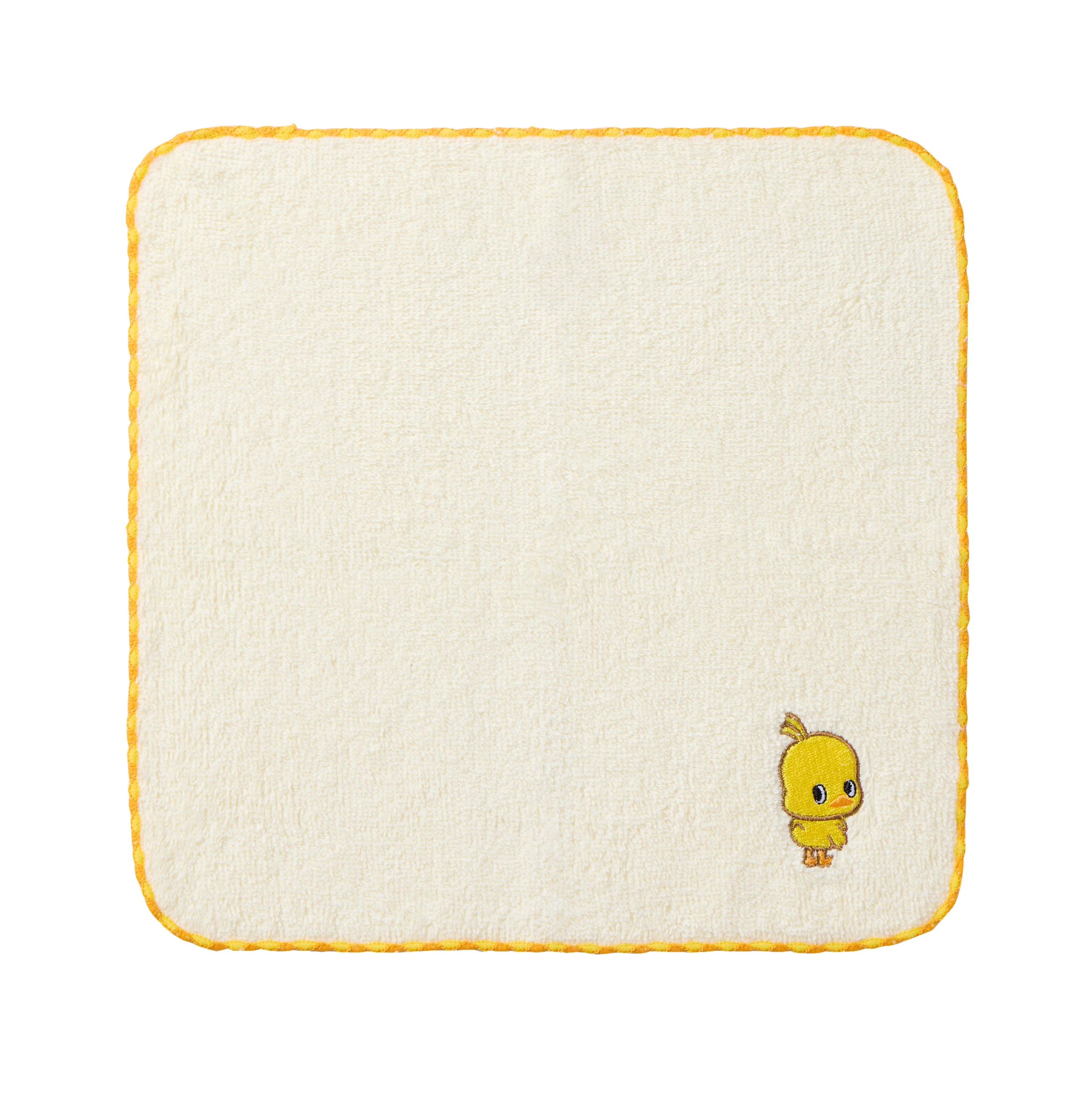 ひよこちゃん 刺繍タオルハンカチ オフホワイト